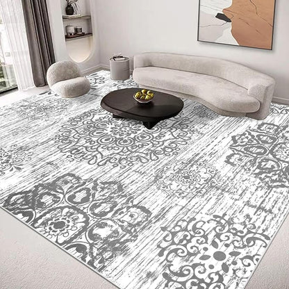HEBE Area Rug for Living Room 9'x12', Washable Non Slip Boho Bedroom Rug | - Image 9