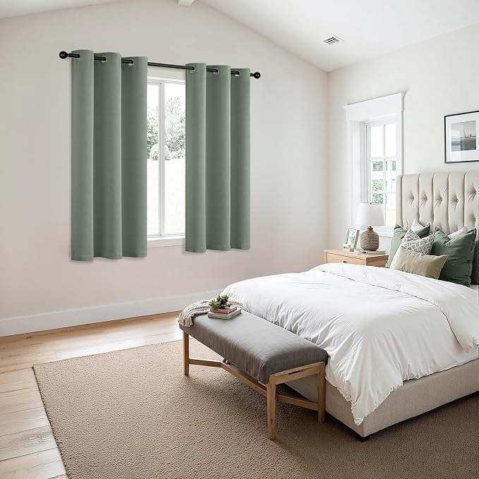 MIULEE Blackout Curtains for Bedroom 2 Panels 40 x 54 Inch Long Light Green | - Image 6