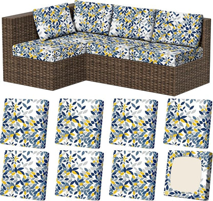 8Pcs Outdoor Cushion Covers, Stretch Patio Furniture Couch Chair Slipcovers | by VORSHAPE