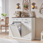 IFGET Double Tilt Out Trash Cabinet, 20 Gallon Farmhouse Laundry Hamper Cabinet by IFGETEnrichYourLivingSpace