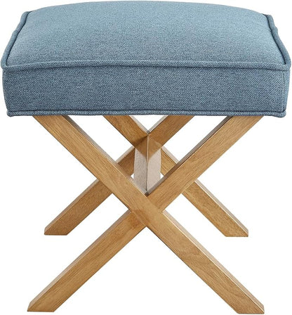 Amazon Brand – Rivet Mid-Century Modern X Stool Ottoman Chair, Indigo - Image 4