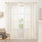 Cream Linen Boho Sheer Curtains 80 inch Length by LAMIT