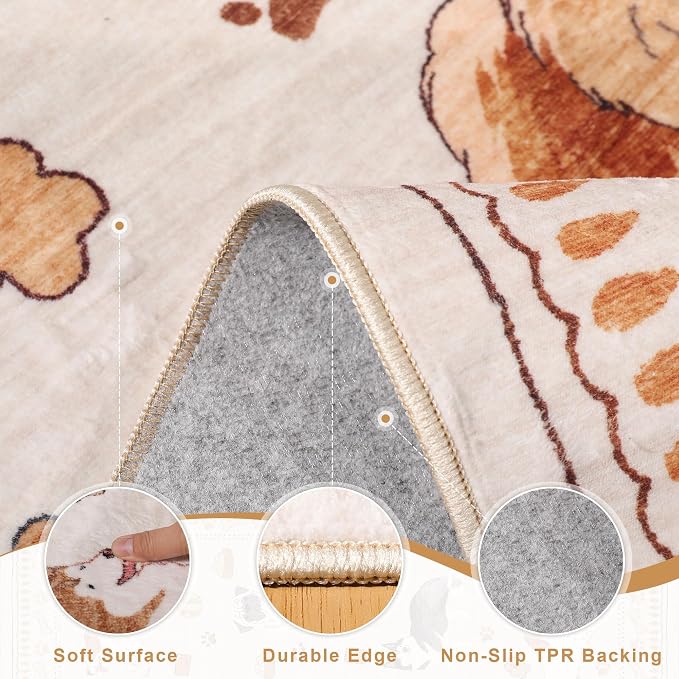 DUKINO 8x10 Area Rug, Washable Dog Rugs - Image 6