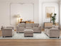 HAOMARKETS Corduroy Sofa Set, Upholstered Ottoman, and 3-Seater Couch by HAOMARKETS