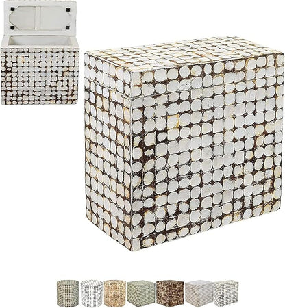 East at Main Rectangle Storage Side Table – Coconut Shell Mosaic Inlay - Image 5