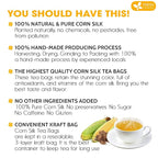 FreshDrinkUS, Premium 75 Tea Bags Corn Silk Tea, 100% Natural & Pure from Corn Silk. Corn Silk Herbal Tea. Clean Ingredients. Made with Natural Material Tea Bags. No Sugar, No Caffeine, Vegan.