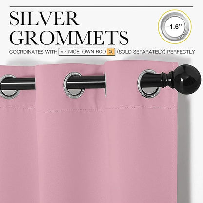 NICETOWN Room Darkening Curtains 63" Long Set of 2 - Image 3