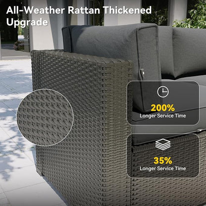 Aoxun 7 Piece Patio Furniture Set, Outdoor Sectional Sofas - Image 5