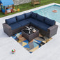 Kullavik Outdoor Patio Furniture Set 6 Pieces Sectional Rattan Sofa Set Brown by KULLAVIK