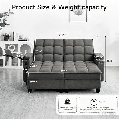 oaaktu Queen Size Sleeper Sofa Couch - Image 2