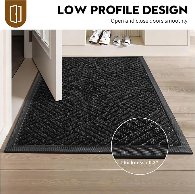 Front Door Mat, Heavy Duty Waterproof Doormat 31.5"x20", Stain Fade Resistant - Image 4