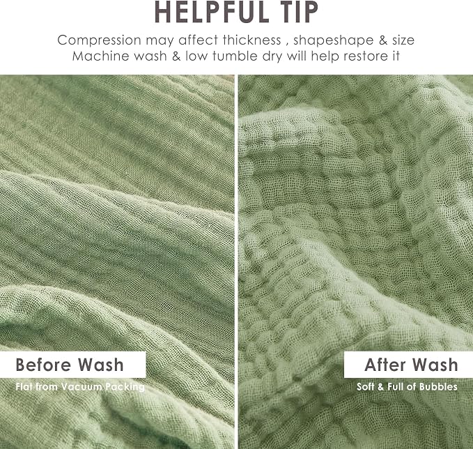 EMME Muslin Blankets for Adults Throw Blanket for Couch Breathable Gauze Soft - Image 6