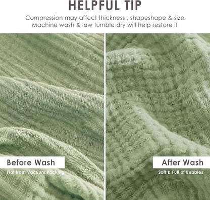 EMME Muslin Blankets for Adults Throw Blanket for Couch Breathable Gauze Soft - Image 6