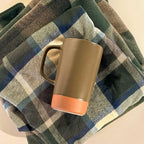 Mora Ceramics Large Tea Mug with Loose Leaf Infuser and Ceramic Lid, 18 oz, Portable, Microwave and Dishwasher Safe, Tall Coffee Cup - Rustic Matte Ceramic Glaze, Modern Herbal Tea Strainer, Olive