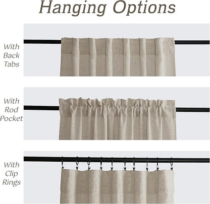 RYB HOME Linen Semi Sheer Curtains - Image 5