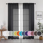 Black Sheer Curtains, Sheer Curtains 84 inch Length 2 Panels Set, Rod Pocket by OWENIE