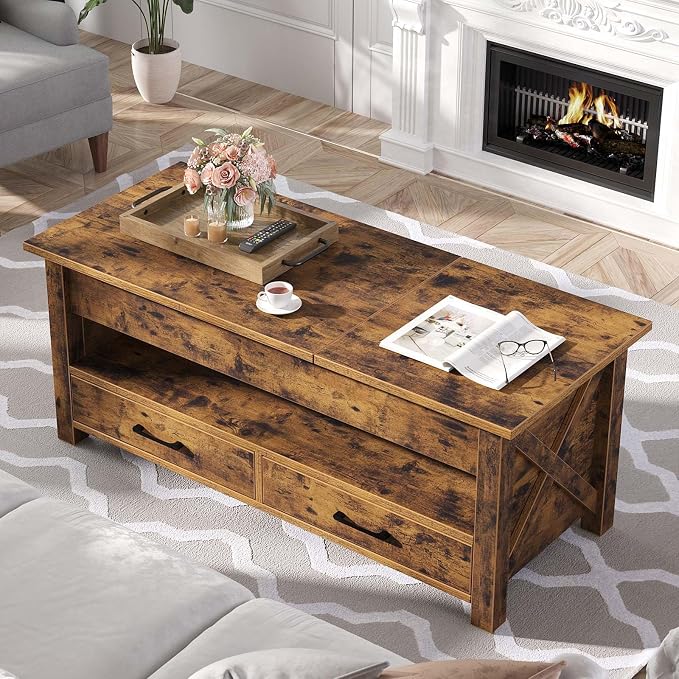 Seventable Coffee Table, 39.3" Lift Top Coffee Table - Image 6