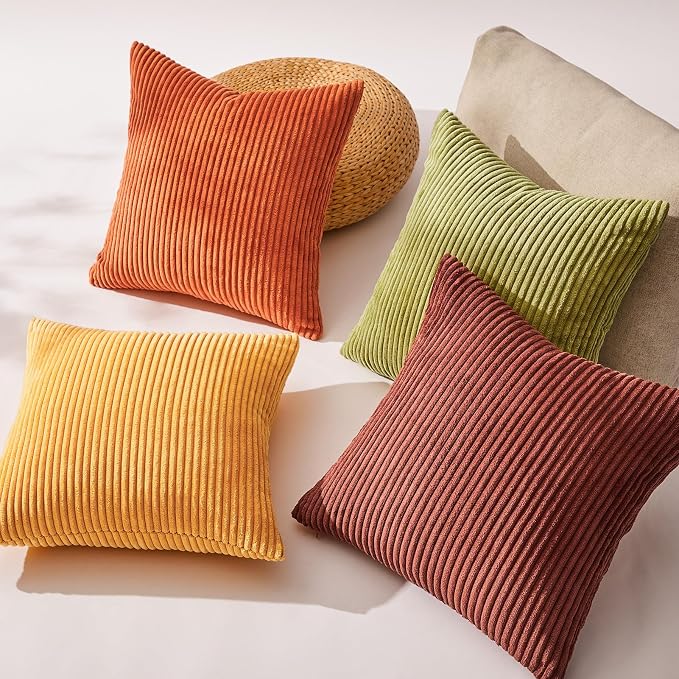 Topfinel Fall Burnt Orange Decorative Throw Pillows Covers 24x24 Inch Set of 4 - Image 4
