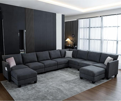 150.4" Large Sectional Couches for Living Room, 8 Seater L Shaped Modular by ZXDesign