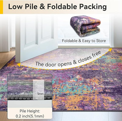 RELEANY Washable 3'x5' Abstract Area Rug - Image 6