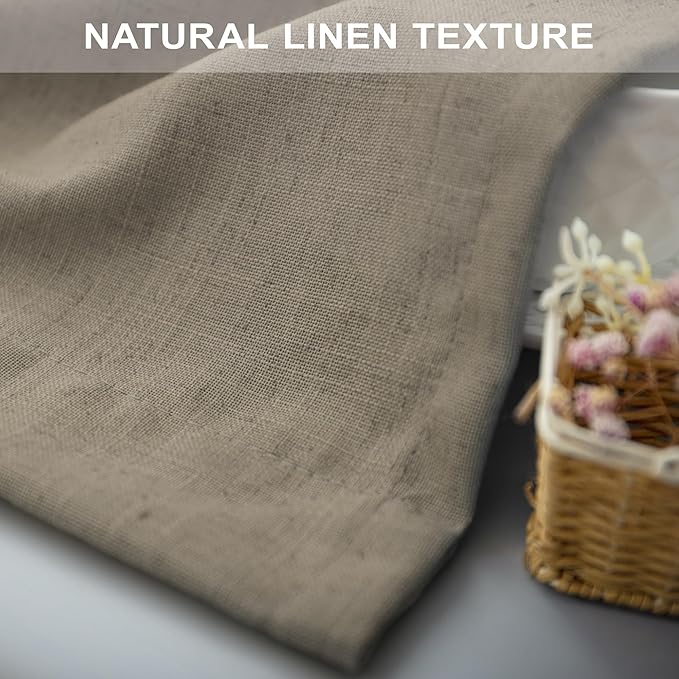Pitalk 102 Inch Long Curtains Back Tab Linen Curtains - Image 7