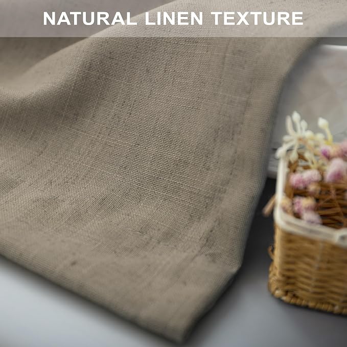 Pitalk Taupe Linen Curtains 72 Inch Length - Image 7