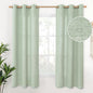 YoungsTex Sage Linen Curtains 63 Inch Length, Light Filtering Window Drapes by YoungsTex