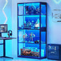 AODK Display Case with RGB Lights, 4-Tier Display Cabinet with Glass Doors and by AODK
