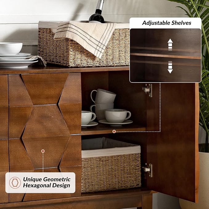 HULALA HOME Mid Century Sideboard Buffet Cabinet - Image 4