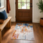 Entrance Rugs Indoor 2x3 Orange Blue Entry Rug Washable Abstract Small Area Rug by OmpaaHomeDecor