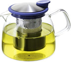 FORLIFE Bell Glass Teapot with Basket Infuser, 24 oz./730 mL, Marine