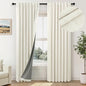 Bedroom Blackout Curtains 68 Inch Length 2 Panel Set Natural Linen Textured by Pitalk