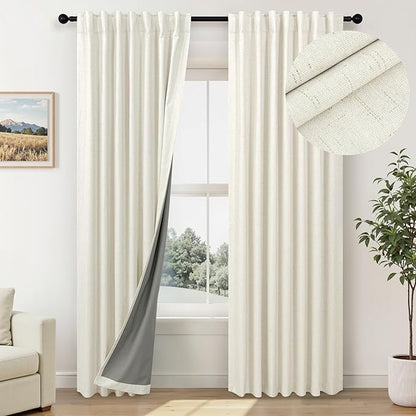 Neutral 80 Inch Nursery Blackout Curtains by Pitalk