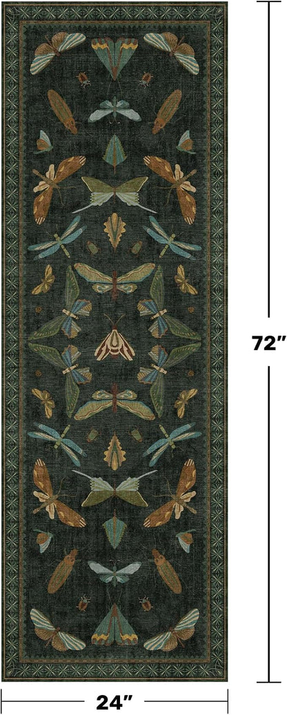 Washable Insect 2x6 Runner Rug for Hallway- Stain Resistant Kitchen Runners - Image 2