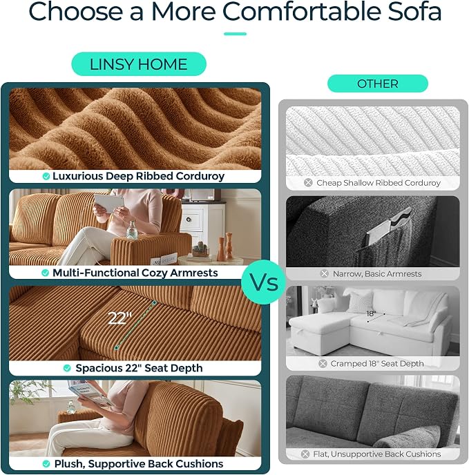 LINSY HOME Sectional Sleeper Sofa - Image 3