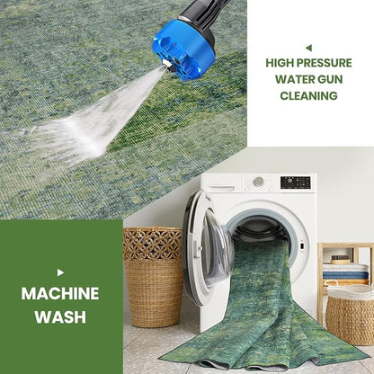 8x10 Green Washable Area Rugs for Living Room, Dining Room, Playroom | Ultra - Image 3