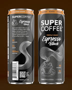 SUPER COFFEE Espresso, Iced Keto Coffee (0g Added Sugar, 10 Calories) [Triple Shot Black] 11 Fl Oz, 12 Pack | Cold Brew, Smart Coffee Drinks - SoyFree GlutenFree