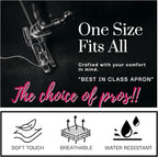 Pomp 2 Pack Premium Bib Aprons | Adjustable Neck + 2 Pockets | Water + Oil Resistance | Men & Women's Kitchen Cooking Aprons