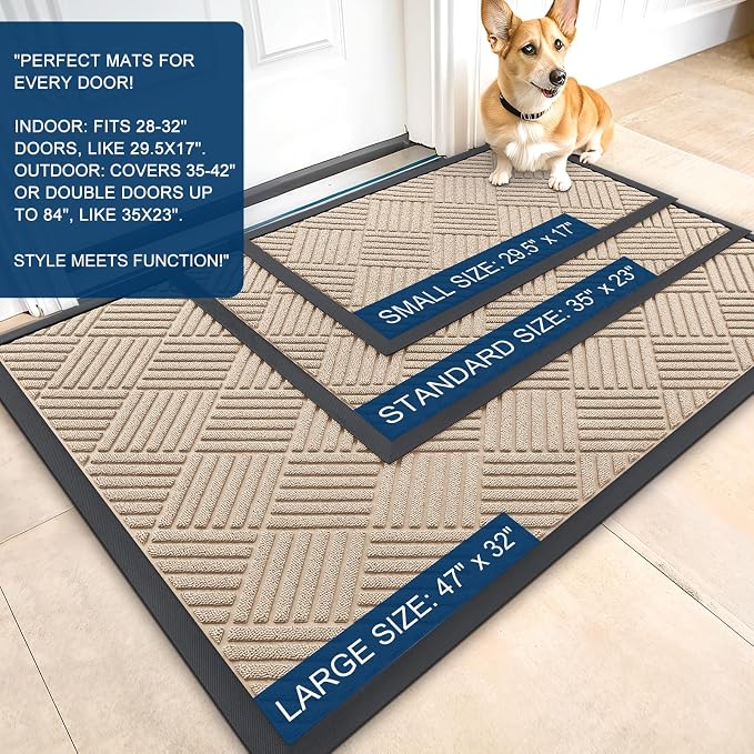 OLANLY Front Door Mat Outside Entrance, Waterproof Heavy-Duty Doormat | 29.5x17 - Image 3