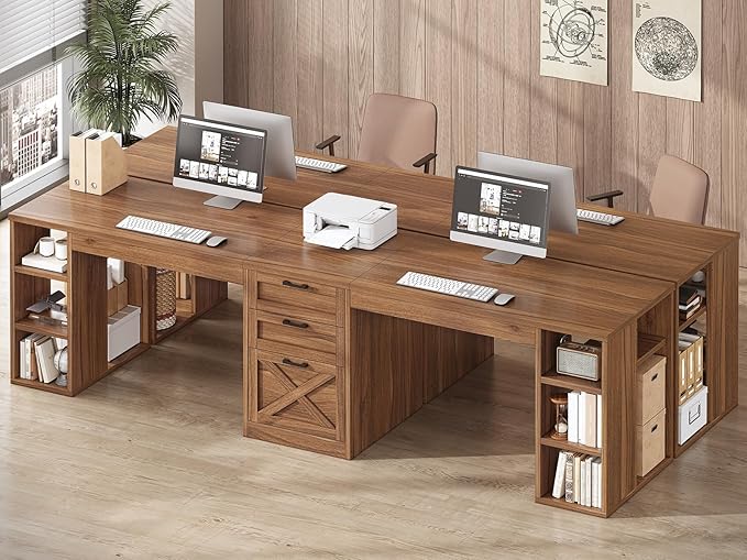 SEDETA Farmhouse 96.5" Computer Desk - Image 3