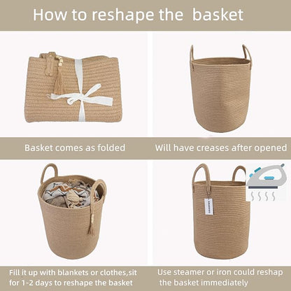 XUANGUO Rope Laundry Basket Laundry Hamper - Image 6