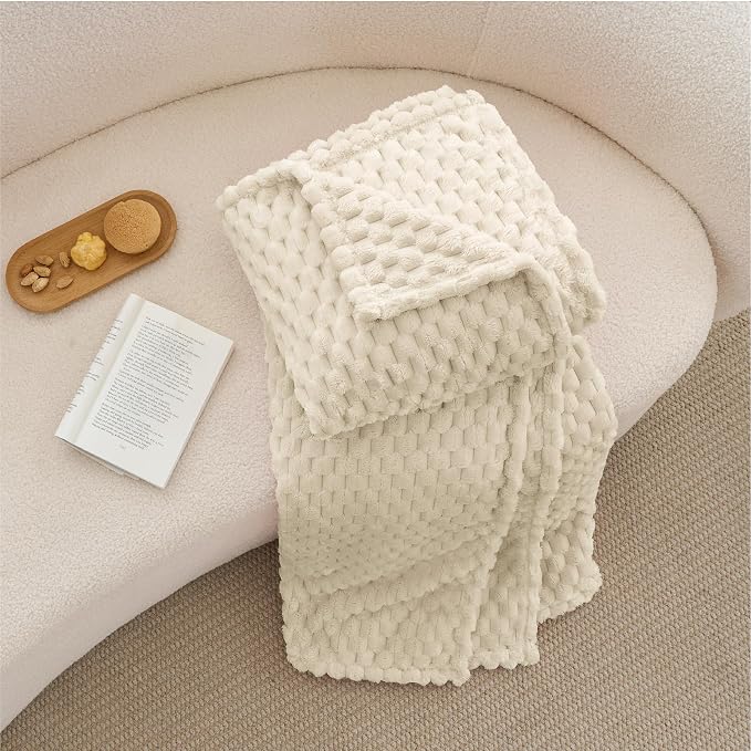 BEDELITE Cream Throw Blanket for Couch, Soft Cozy Gifts for Women, 50 * 60 | 3D - Image 6