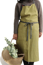 HANEE Kitchen Apron for Women & Men (9 Colors) Linen Cooking Aprons with pocket