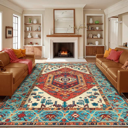 SERISSA 9x12 Washable Non Slip Boho Area Rug by SERISSAHomeDecorCollection