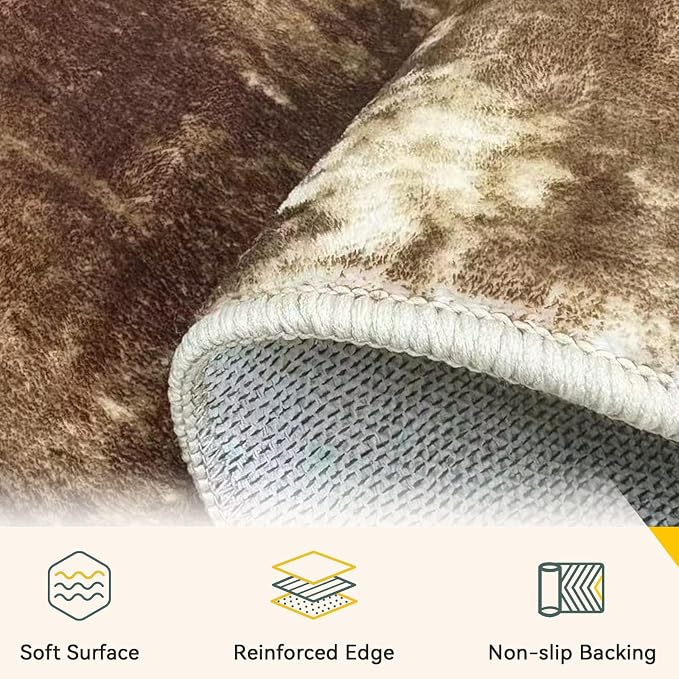 RELEANY Washable Runner 2'x10' Abstract Area Rug - Image 5