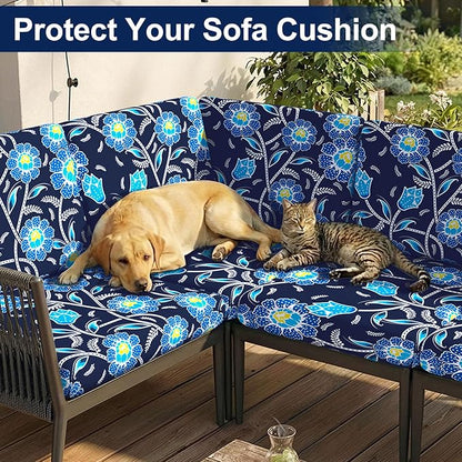 Smiry Waterproof Patio Cushion Covers, Stretch Outdoor Furniture Covers | Couch - Image 8