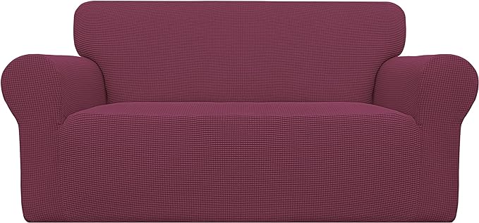 Easy-Going Stretch Oversized Loveseat Couch Covers Washable ASH Rose | 1-Piece by Easy-Going