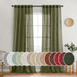MIULEE Light Olive Green Linen Curtains 52x96 Inch Long 2 Panel by MIULEE