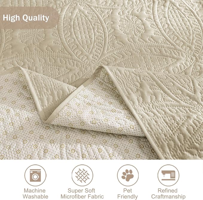 Quilted Camel Sofa Slipcovers - Image 6