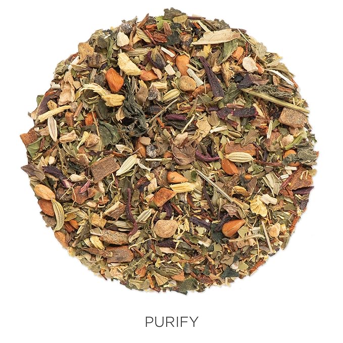 Tea Forte Purify Organic Herbal Tea with Purifying Mate and Dandelion Root, Makes 35-50 Cups, 3.53 Ounce Loose Leaf Tea Canister